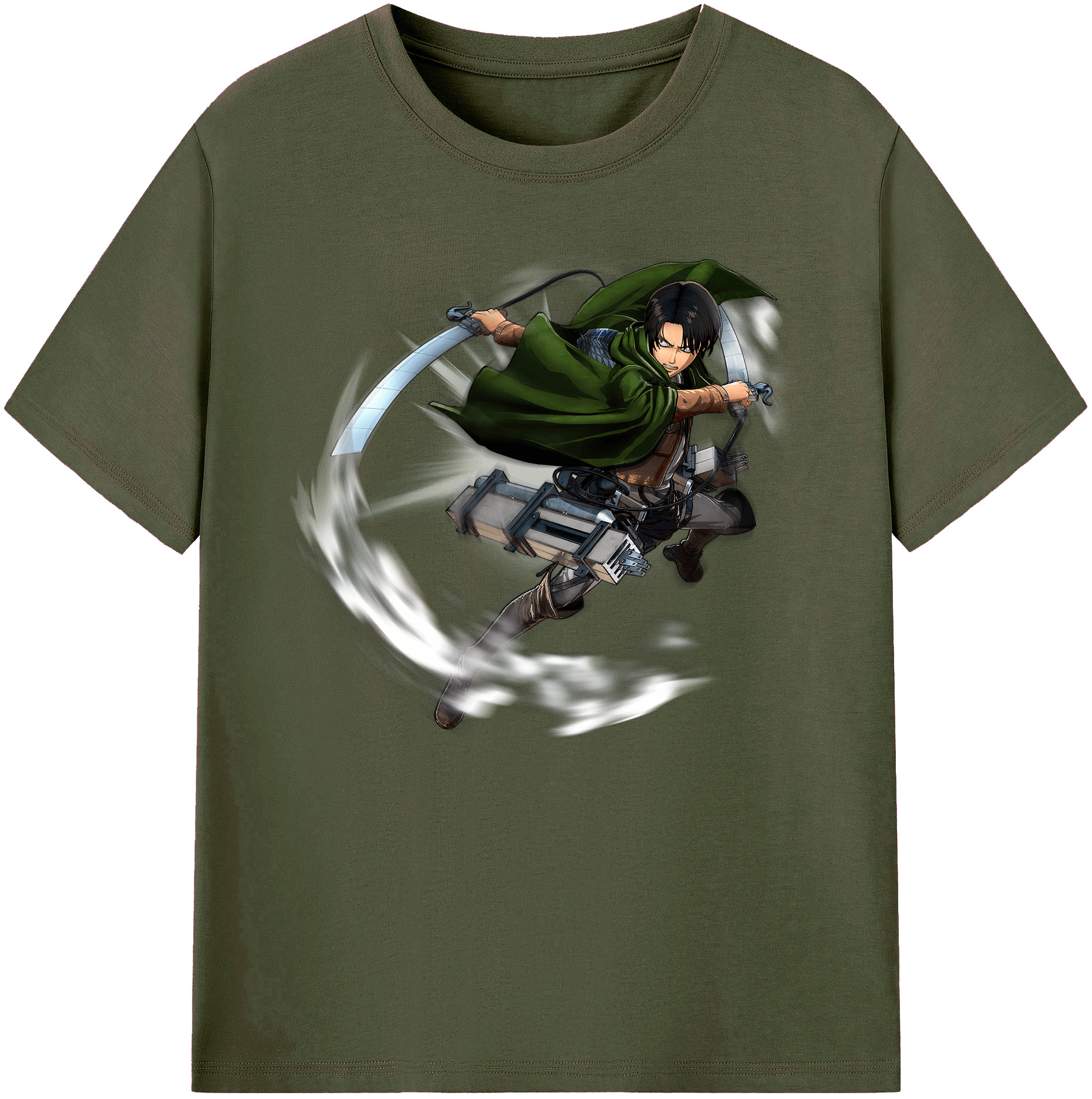 （画像用） 進撃の巨人 リヴァイ·アッカーマン Attack on Titan Levi Ackerman 綿100％ メンズ半袖Tシャツ｜肌触りやわらか＆通気性